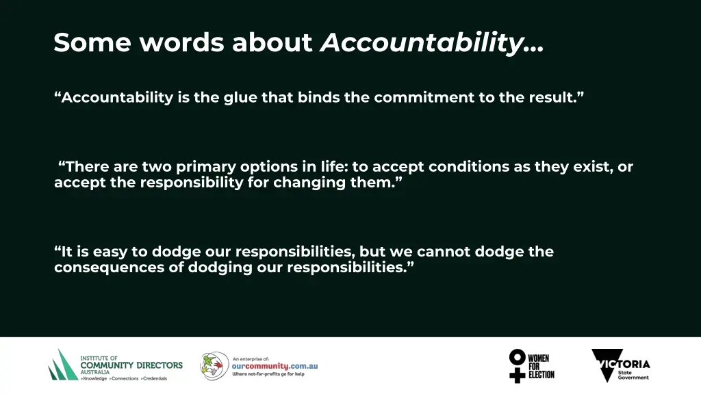 some words about accountability