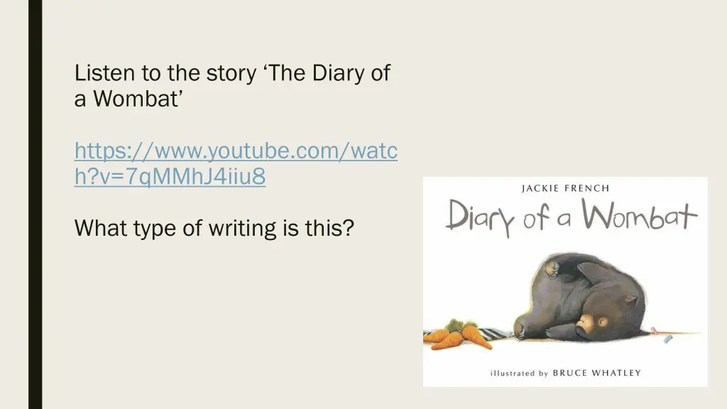 listen to the story the diary of a wombat