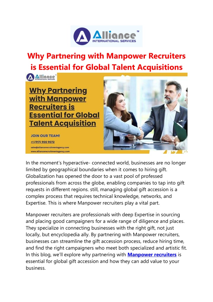 why partnering with manpower recruiters