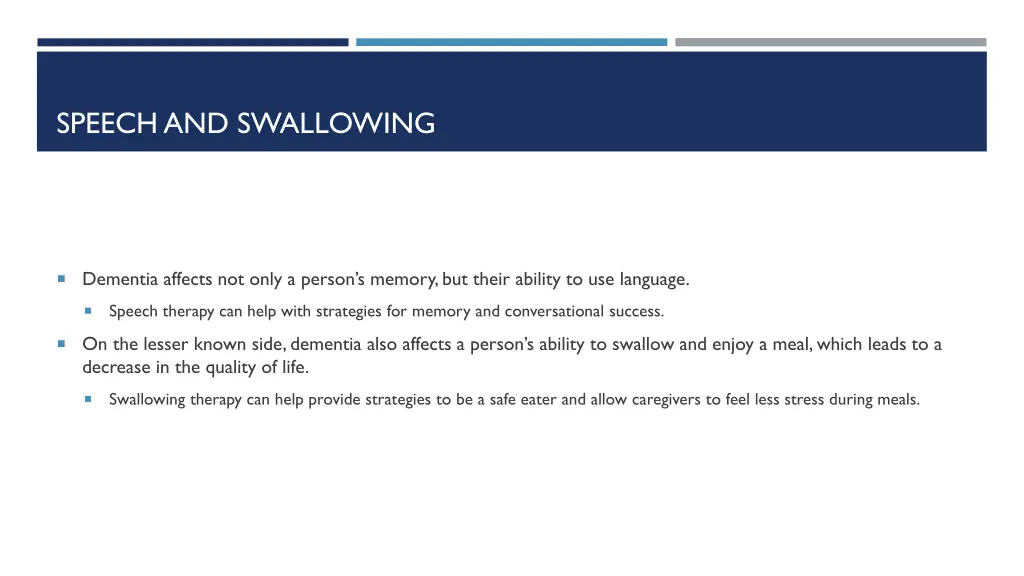 speech and swallowing