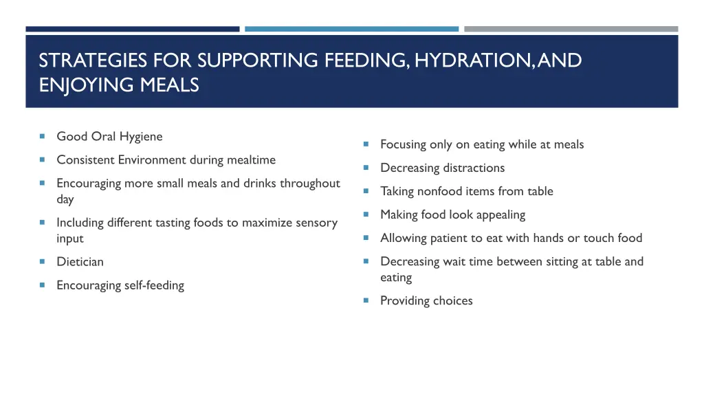 strategies for supporting feeding hydration