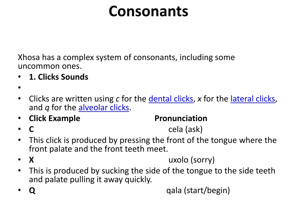 consonants