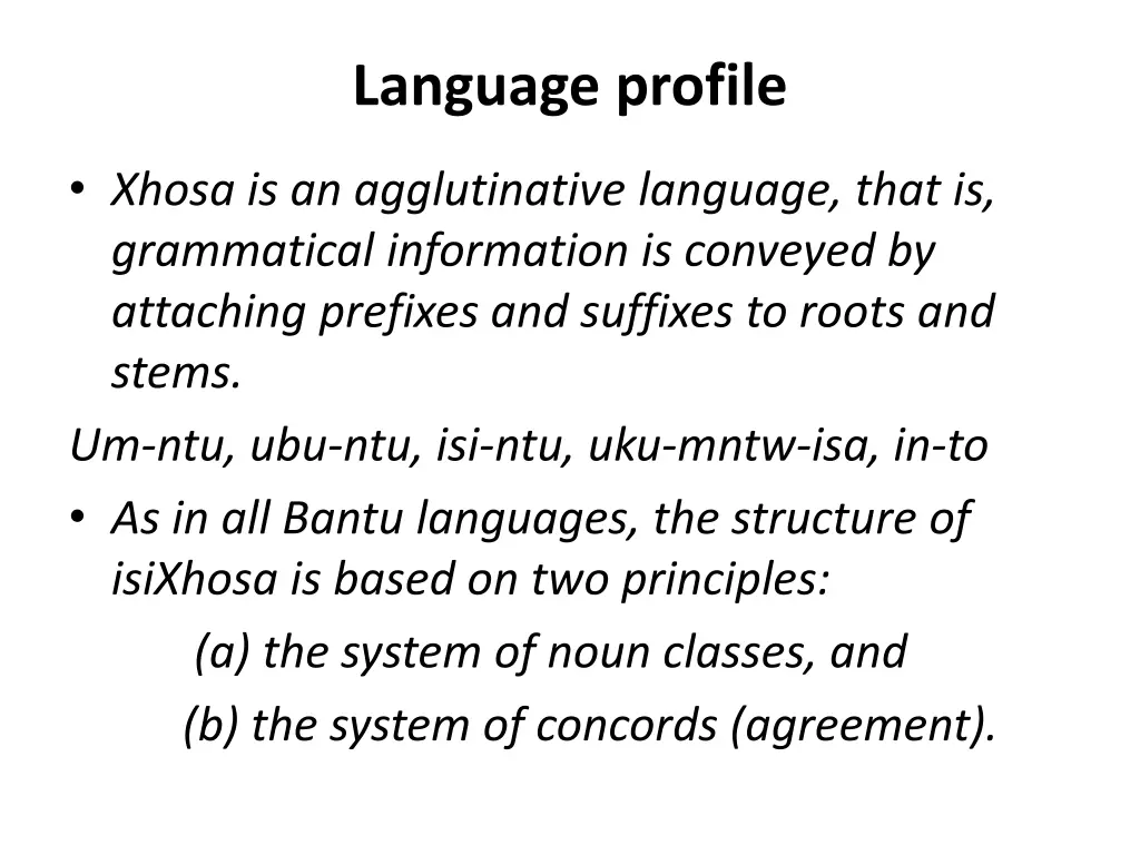 language profile