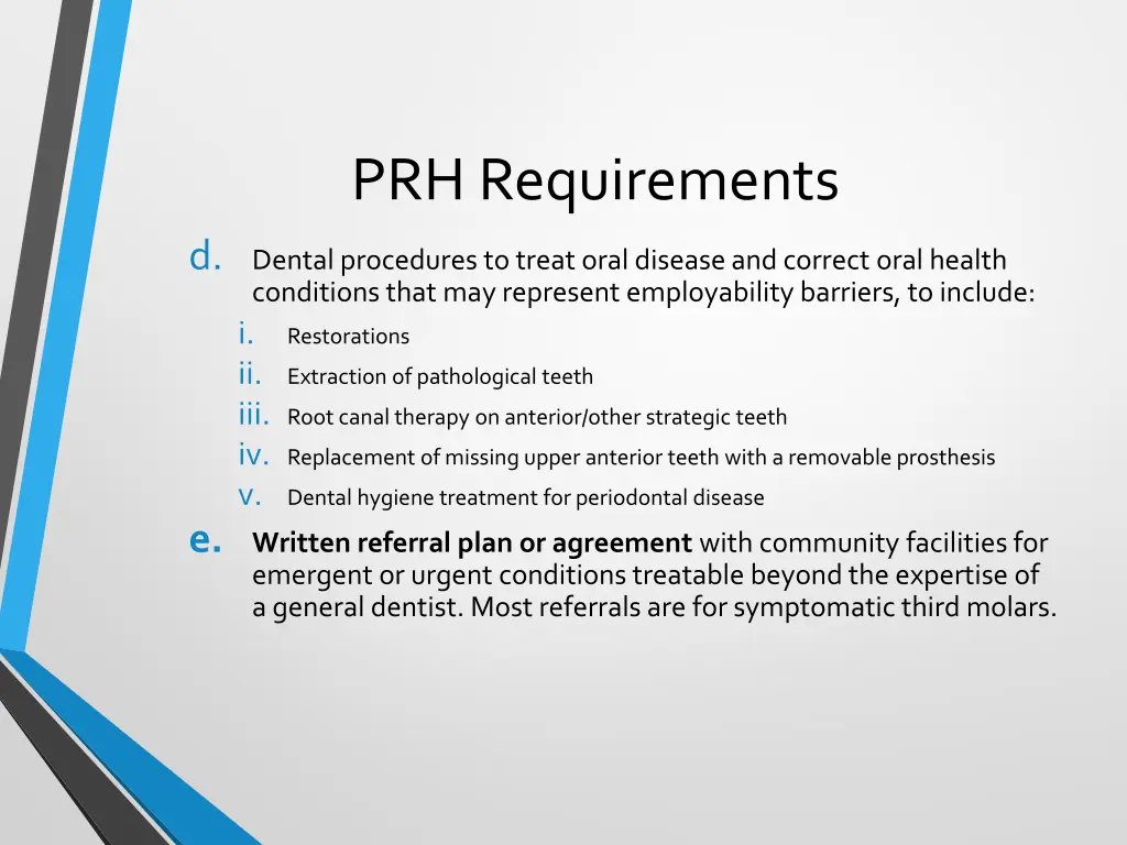 prh requirements 2