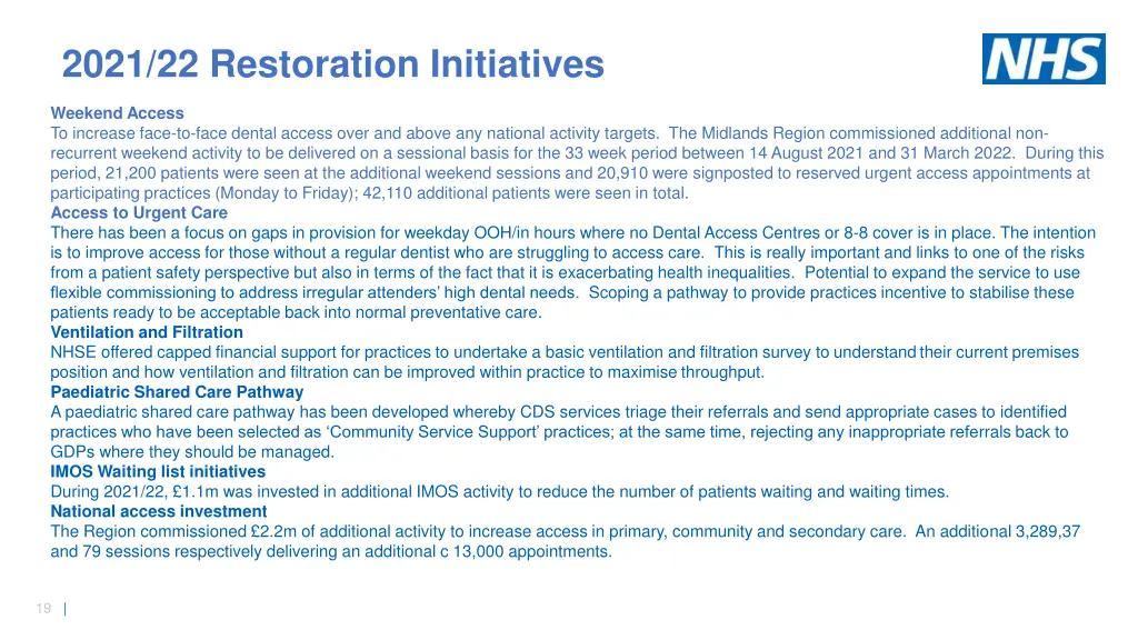 2021 22 restoration initiatives