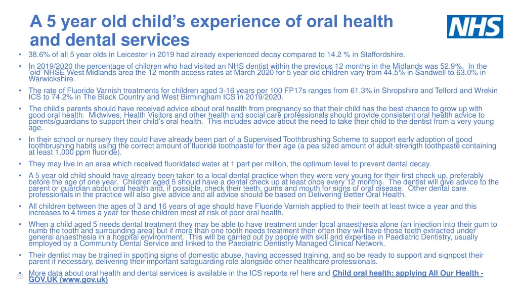 a 5 year old child s experience of oral health