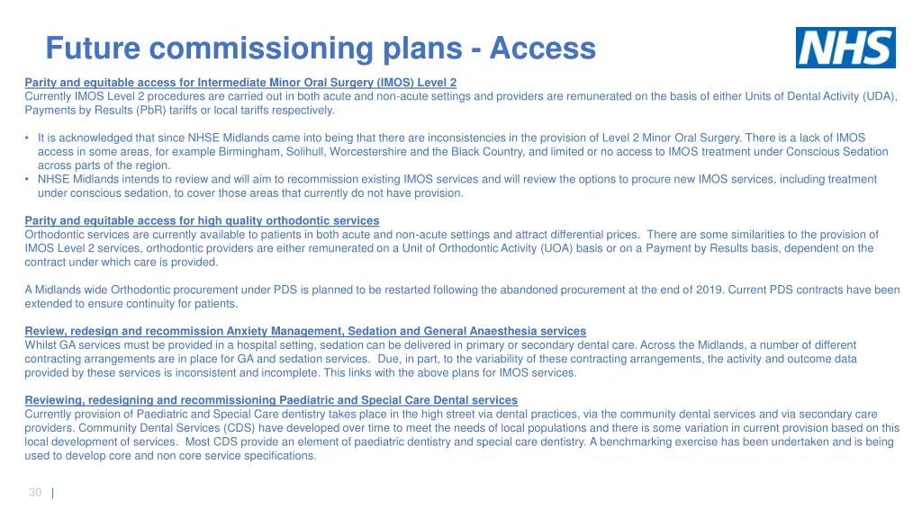 future commissioning plans access 1