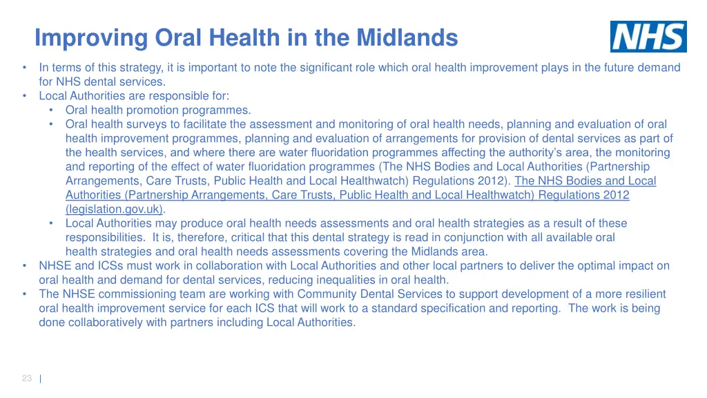 improving oral health in the midlands