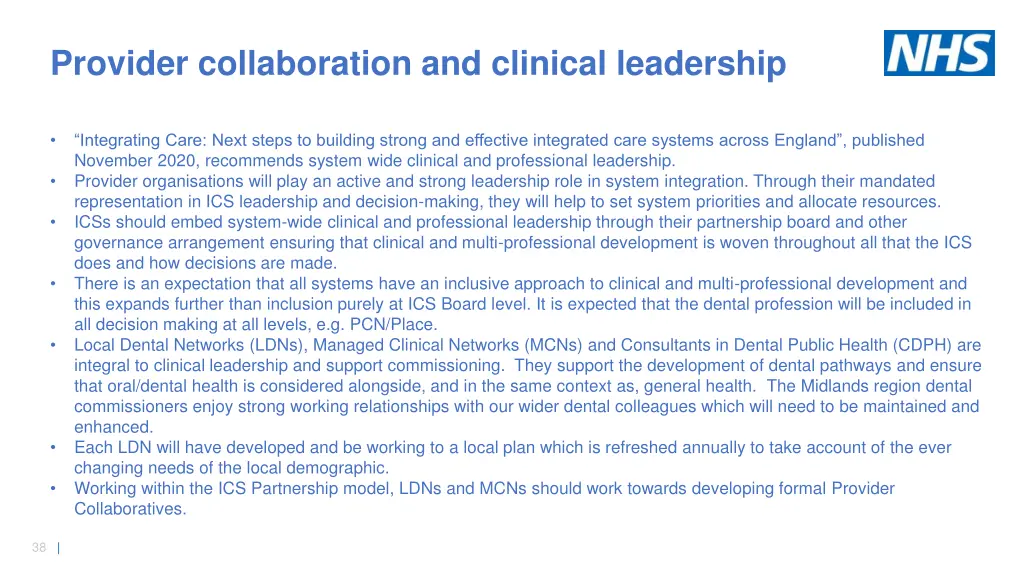 provider collaboration and clinical leadership