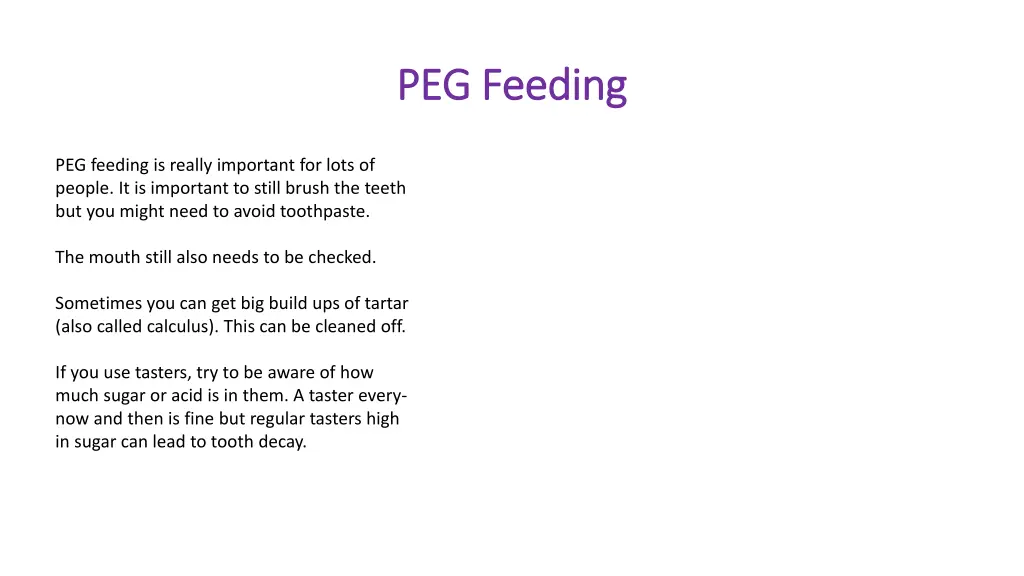 peg feeding peg feeding