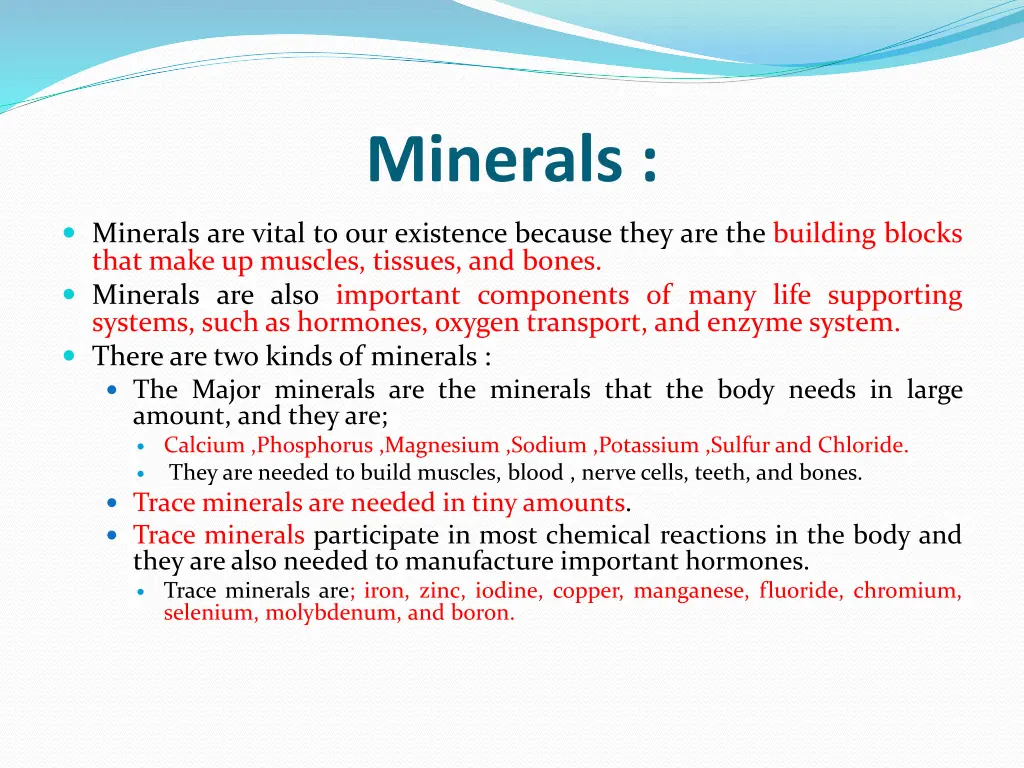 minerals