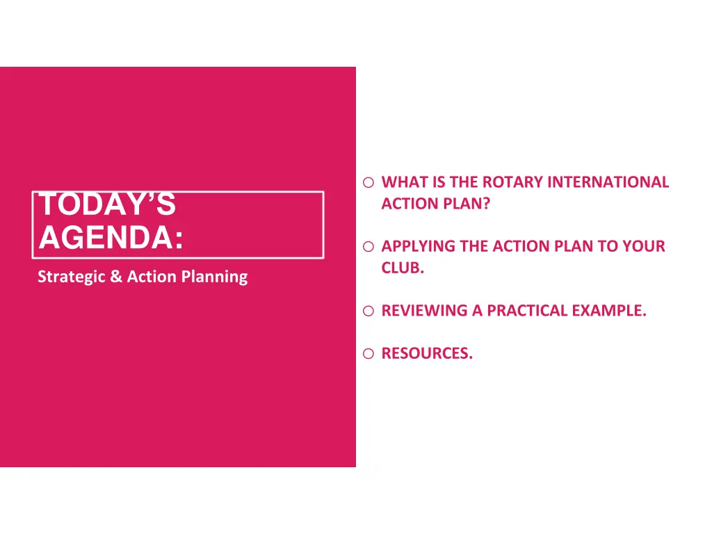 o what is the rotary international action plan