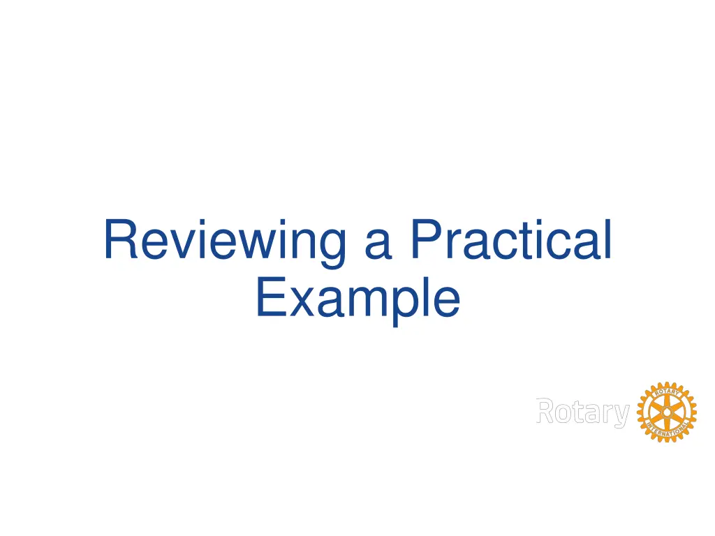 reviewing a practical example