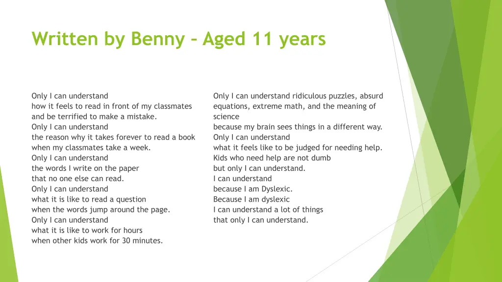 written by benny aged 11 years