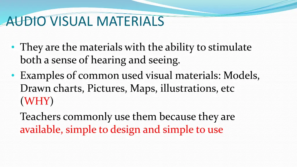 audio visual materials