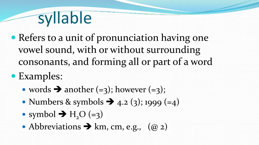 syllable