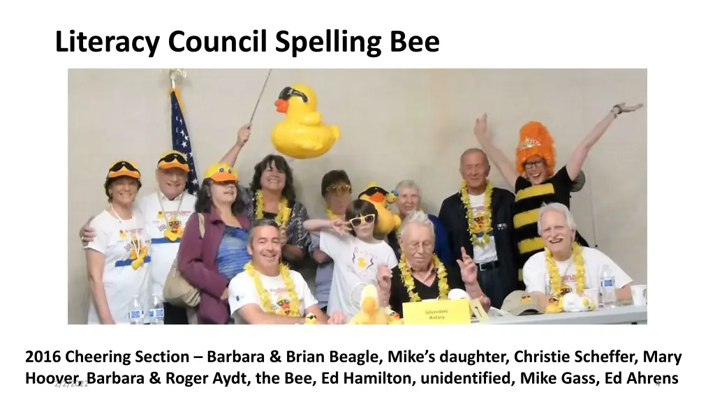 literacy council spelling bee