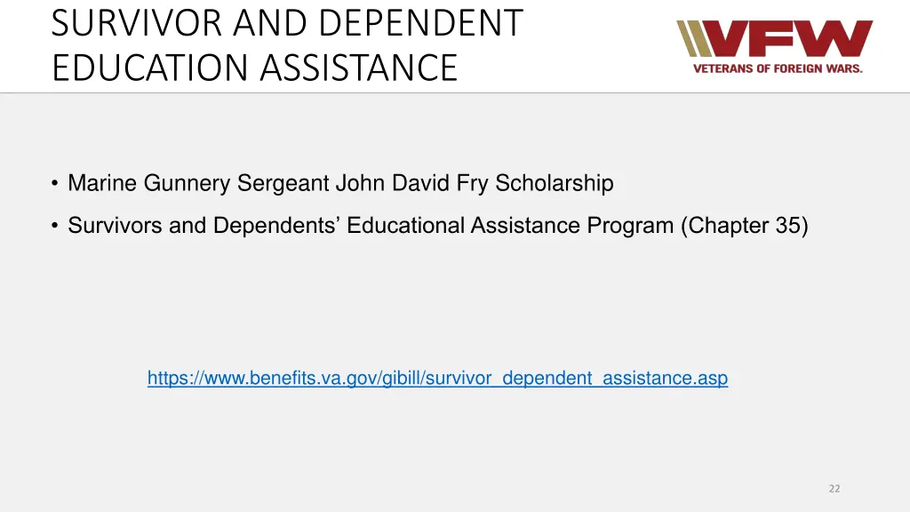 survivor and dependent education assistance