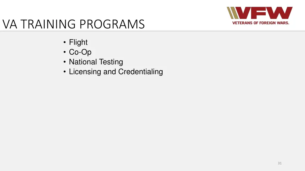 va training programs