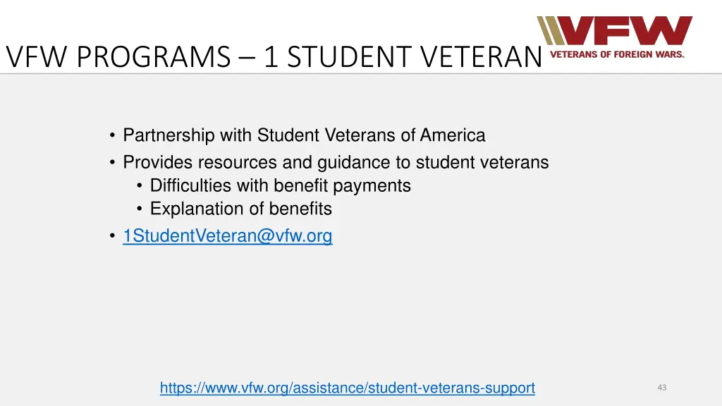 vfw programs 1 student veteran