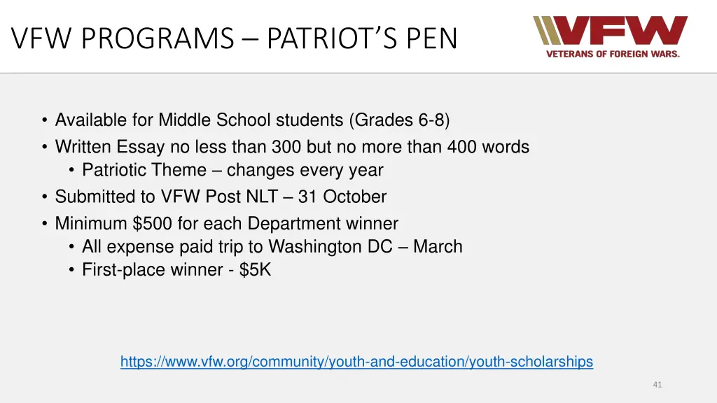 vfw programs patriot s pen