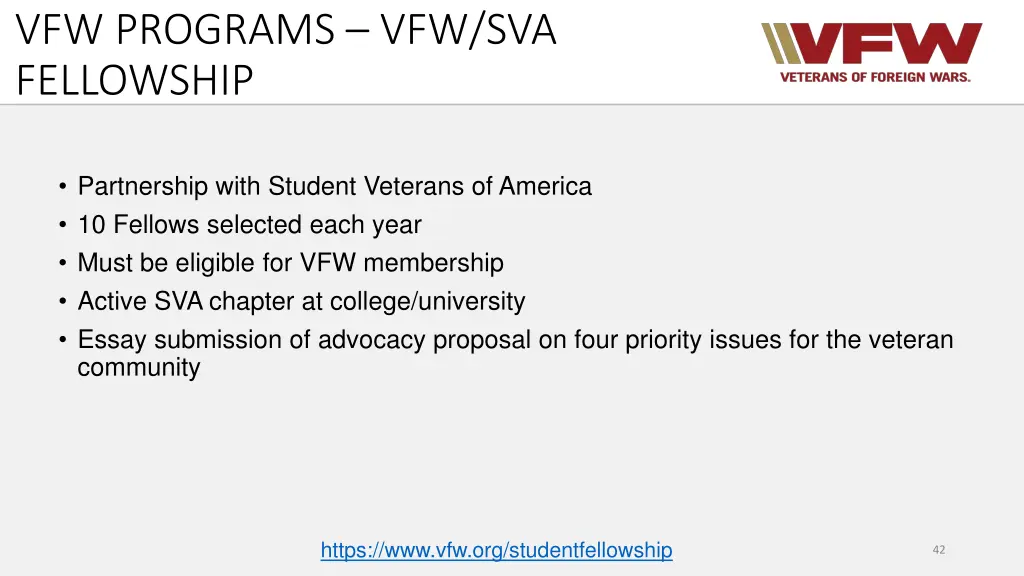 vfw programs vfw sva fellowship