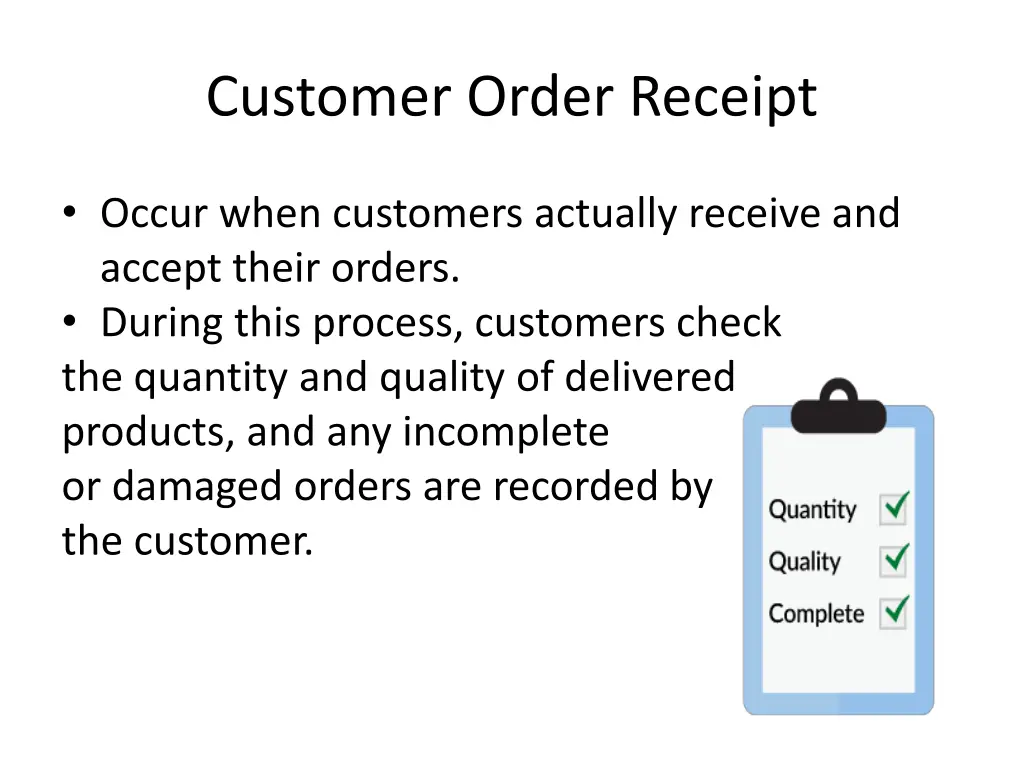 customer order receipt