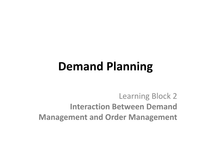 demand planning