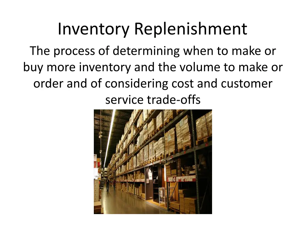 inventory replenishment the process