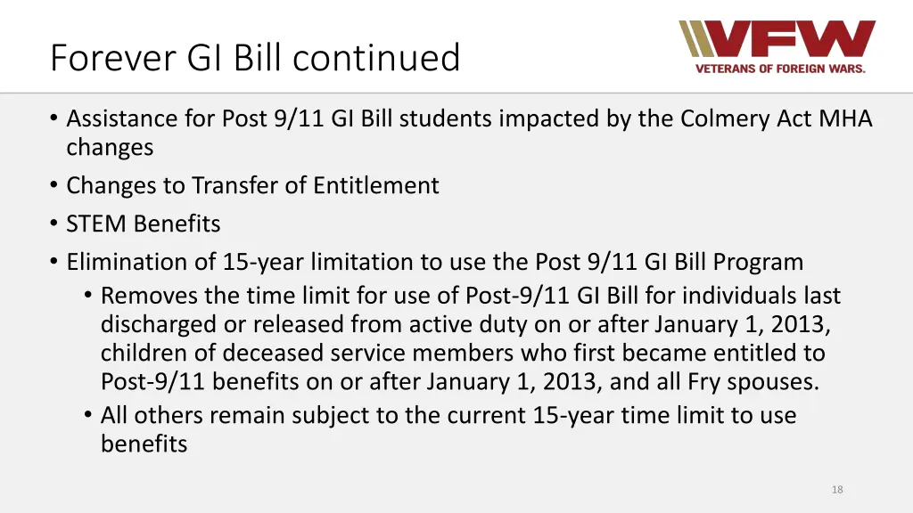 forever gi bill continued