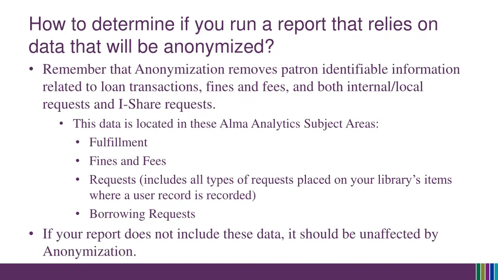 how to determine if you run a report that relies 3