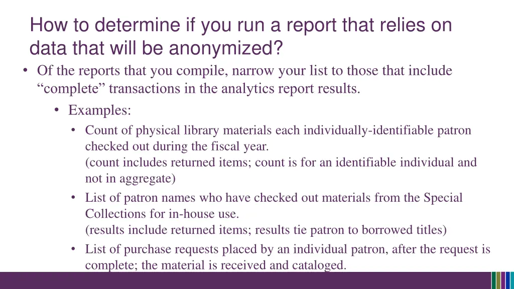 how to determine if you run a report that relies 4