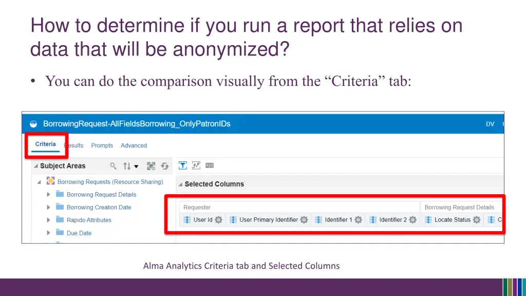 how to determine if you run a report that relies 8