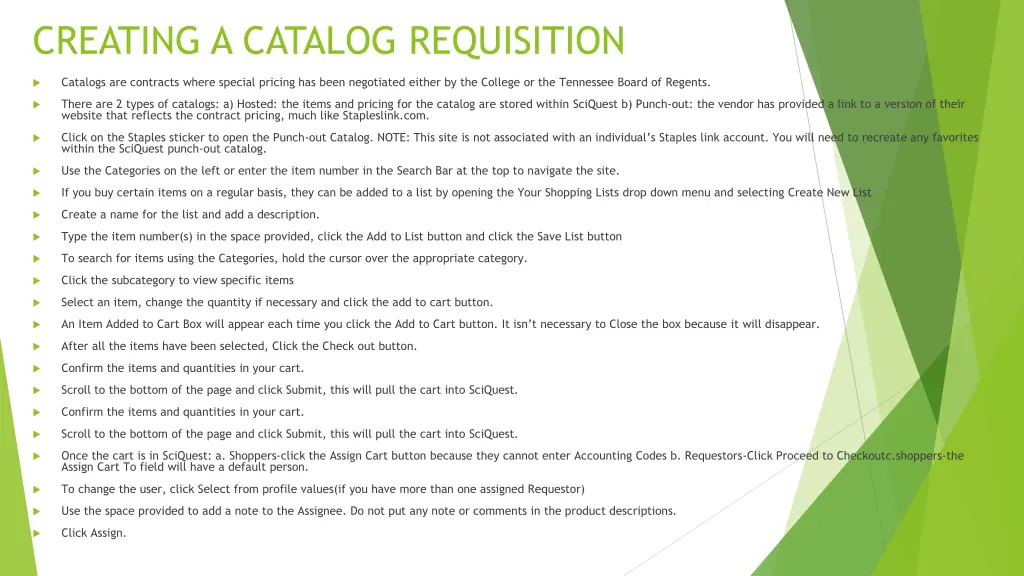 creating a catalog requisition