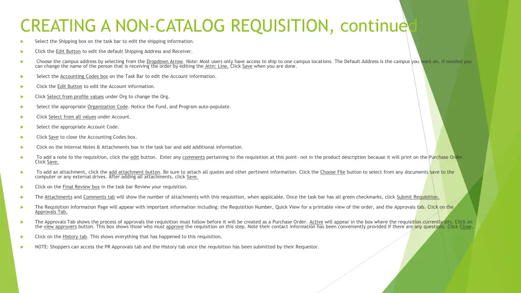 creating a non catalog requisition continued