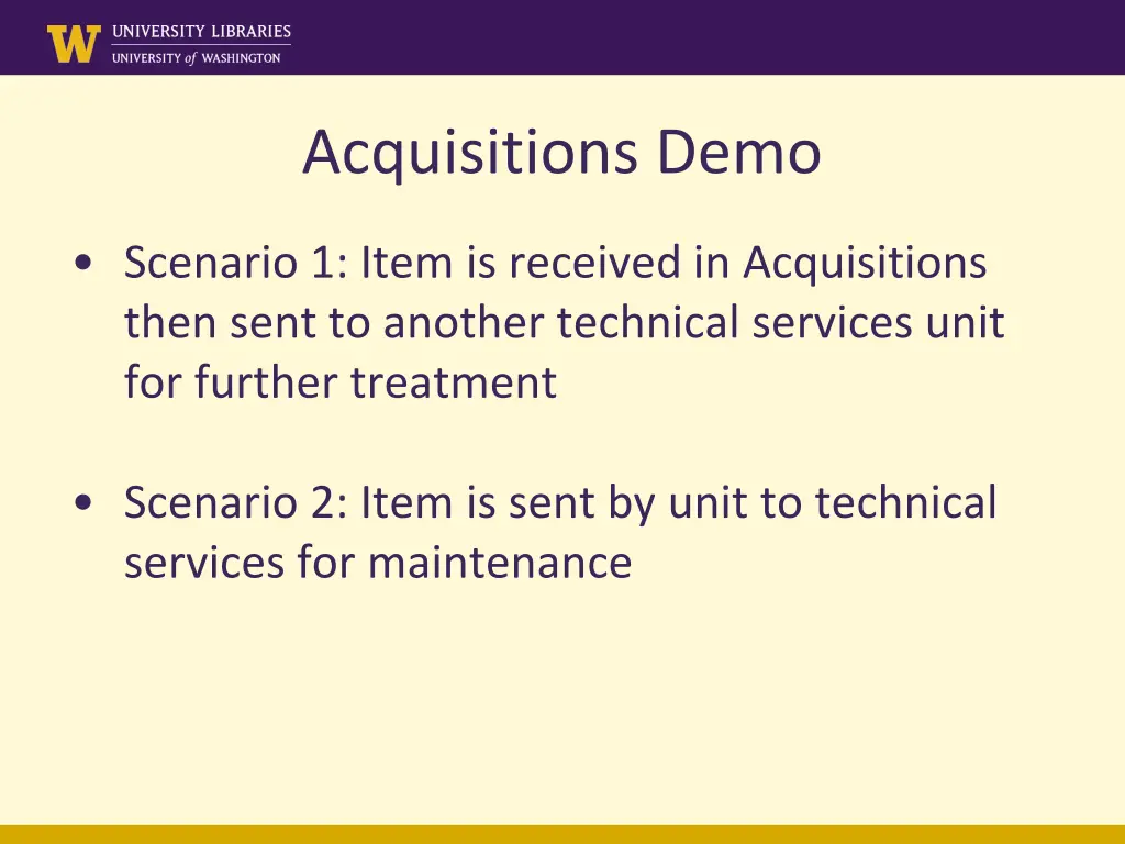 acquisitions demo