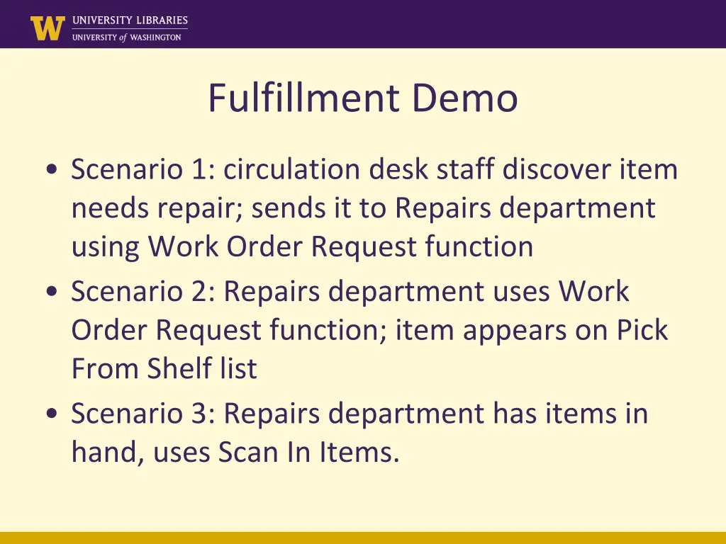 fulfillment demo