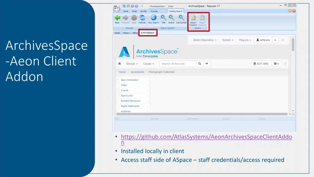 archivesspace aeon client addon