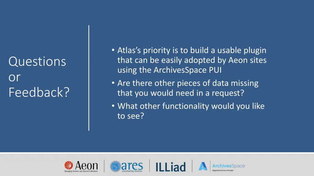 atlas s priority is to build a usable plugin that