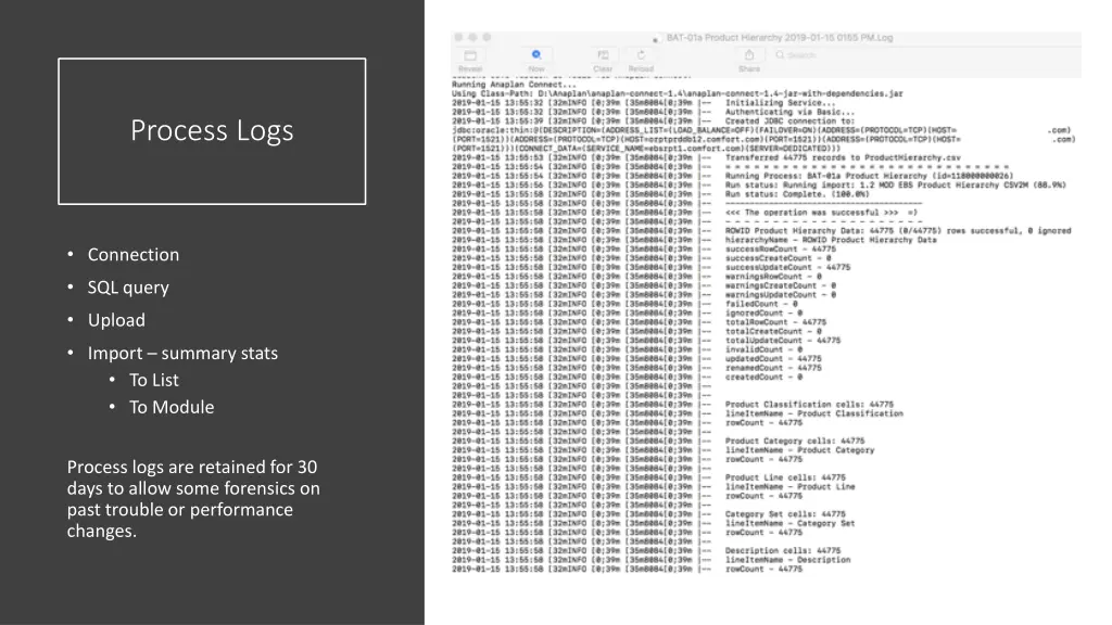 process logs