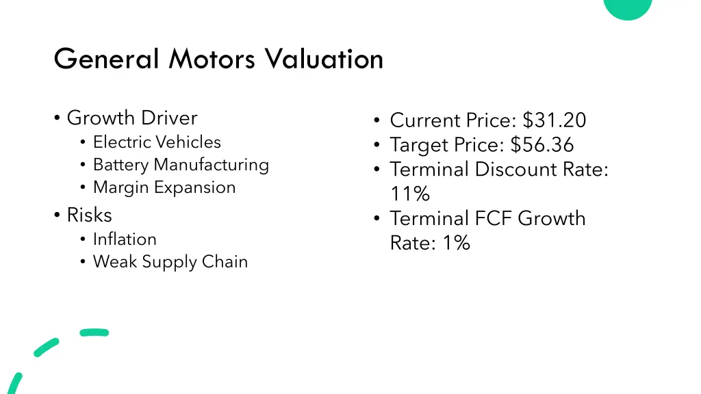 general motors valuation