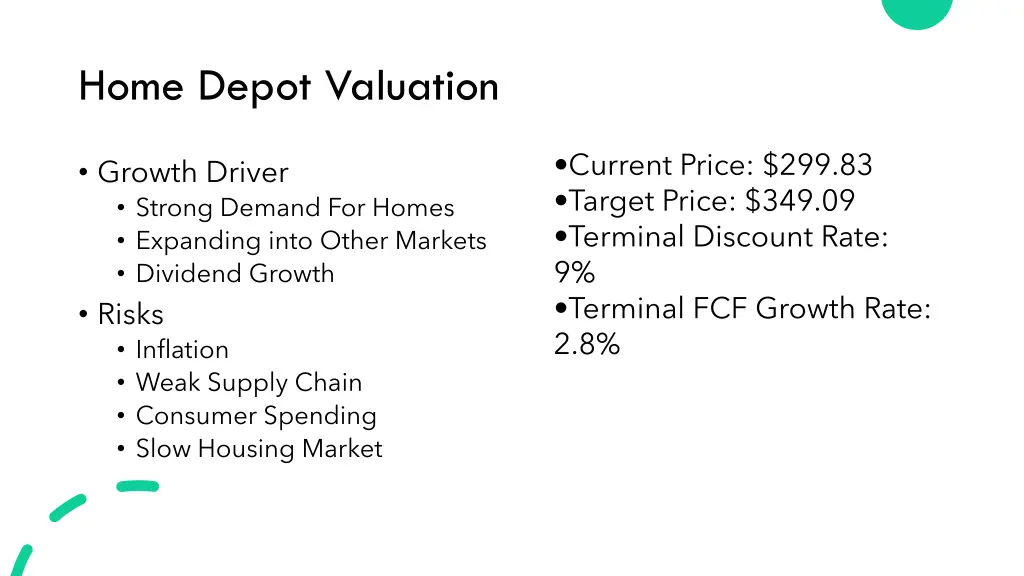 home depot valuation