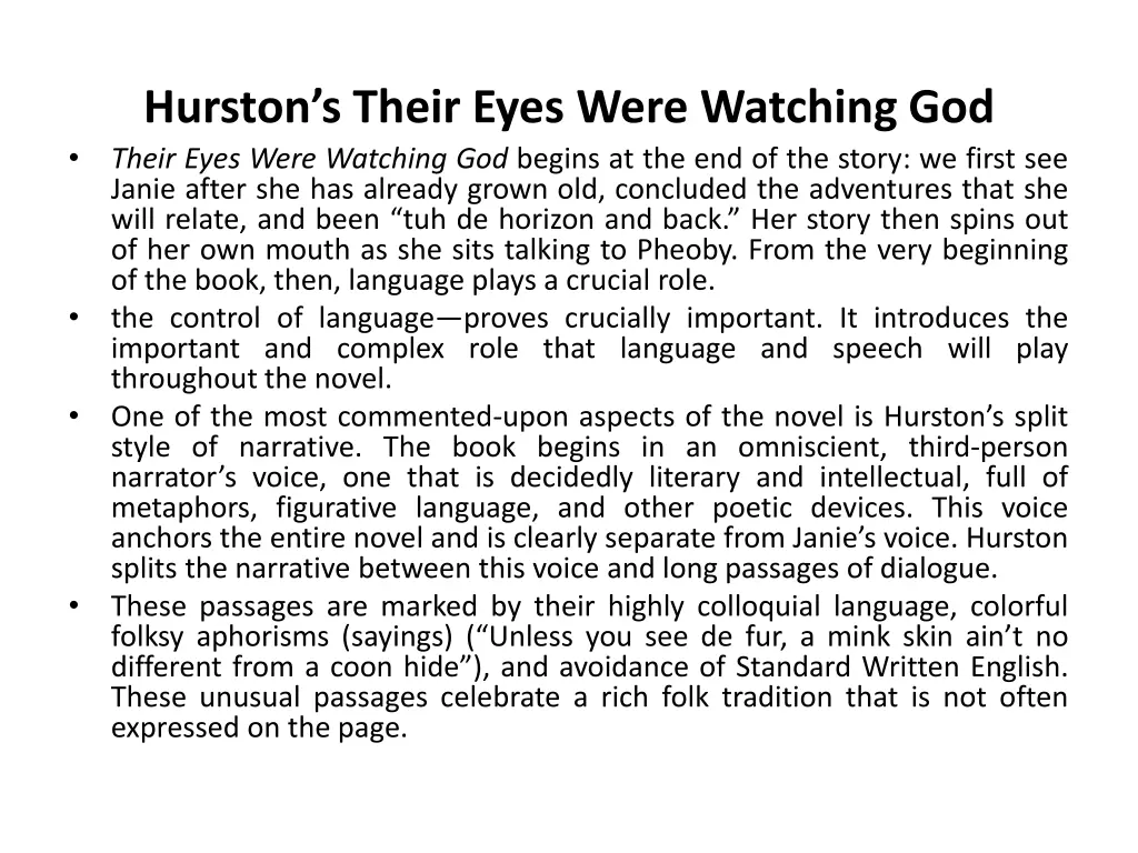 hurston s their eyes were watching god their eyes