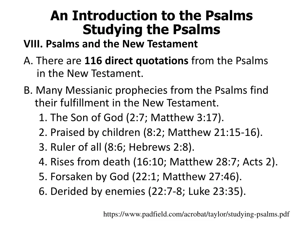 an introduction to the psalms studying the psalms