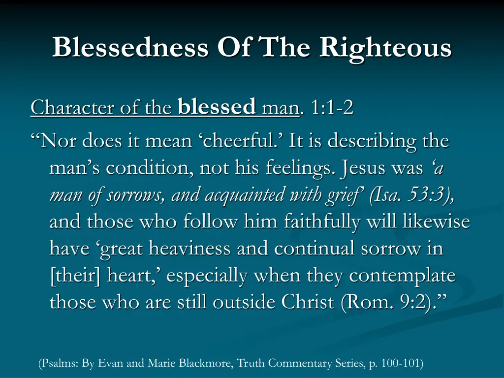 blessedness of the righteous 1