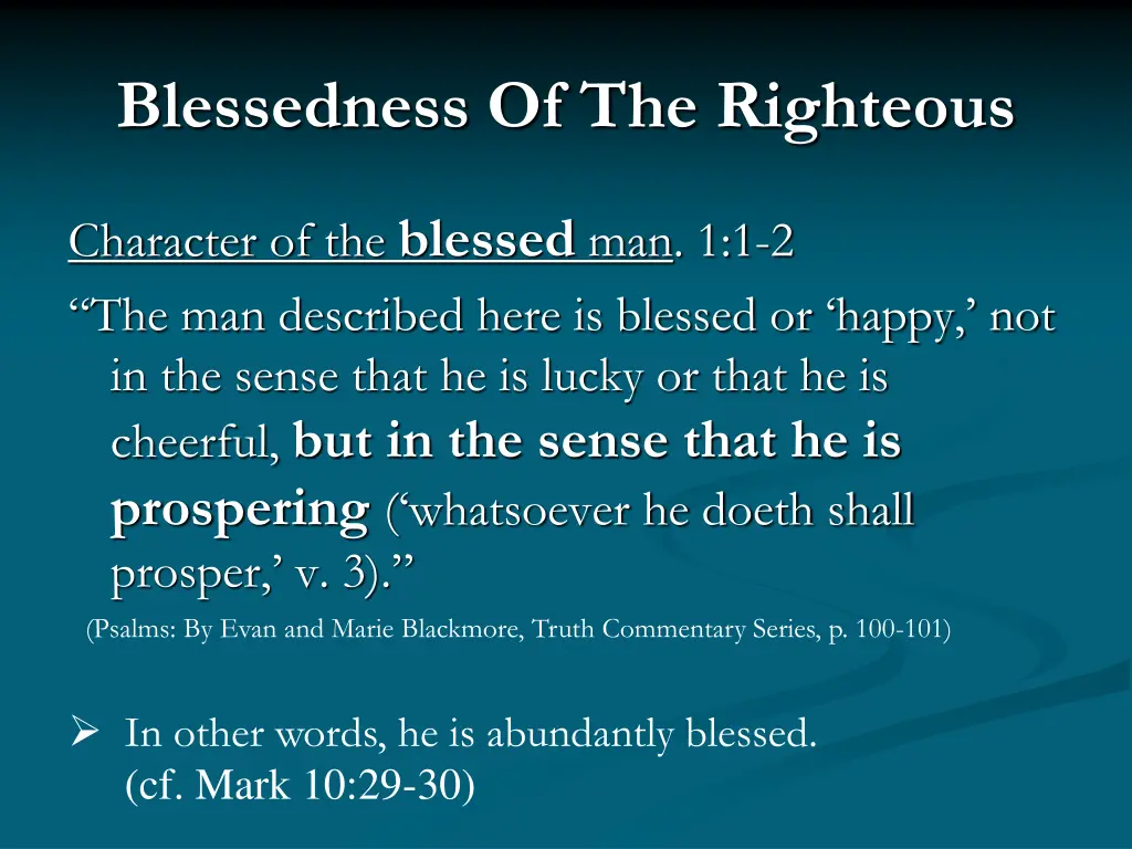 blessedness of the righteous 2