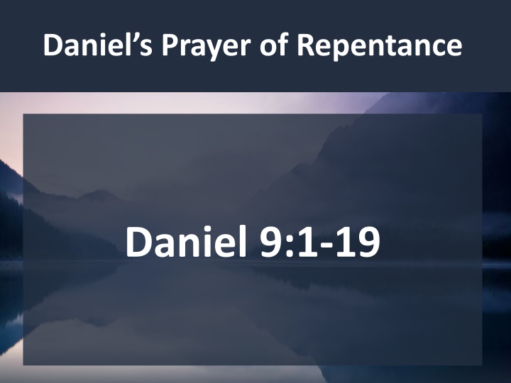 daniel s prayer of repentance