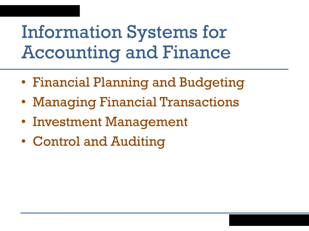 information systems for accounting and finance