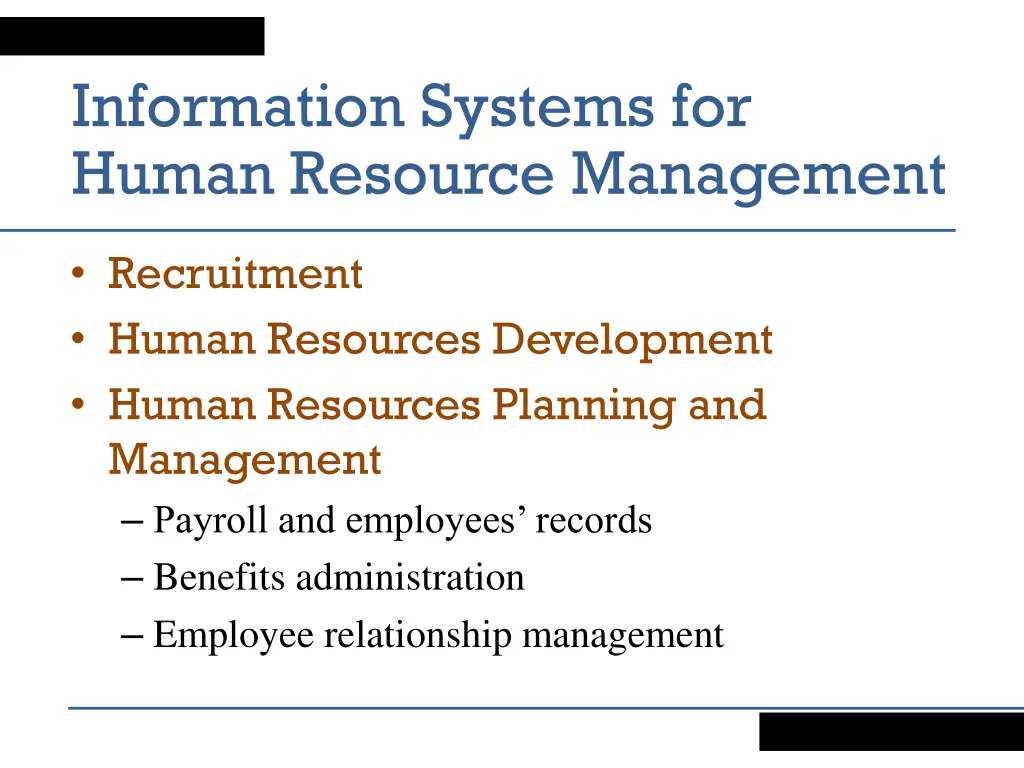 information systems for human resource management