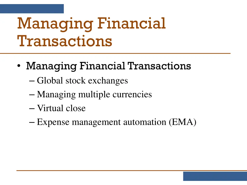 managing financial transactions